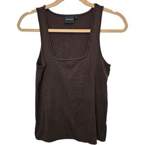 Richer Poorer Women's Vintage Rib Square Neck Brown Tank Top M